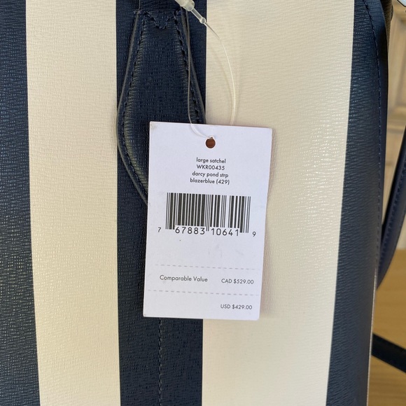 Kate spade Darcy Stripe large satchel handbag crossbody bag - Picture 4 of 6